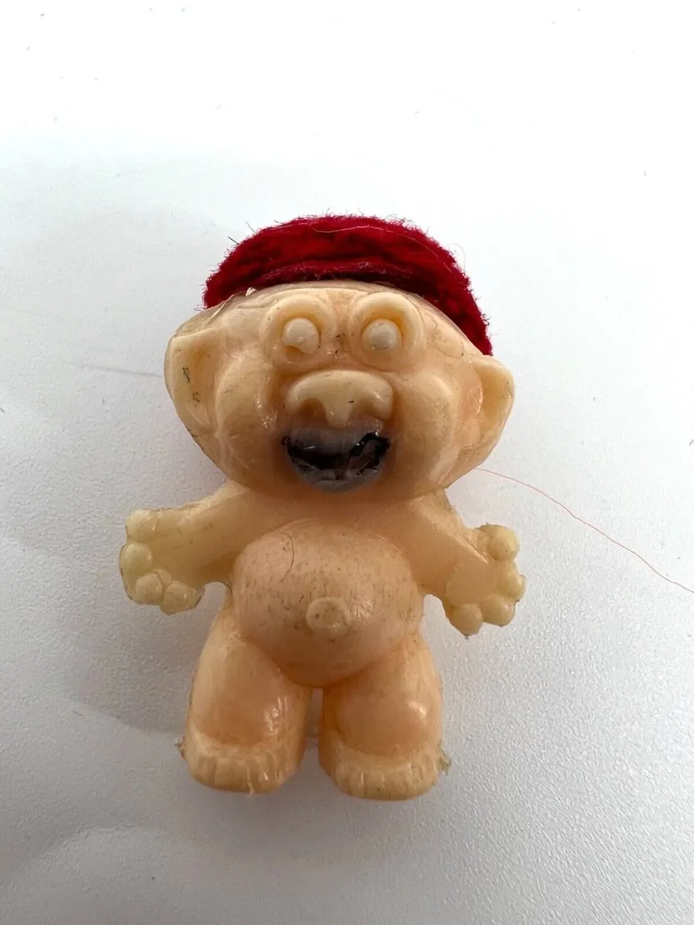 Vintage Miniature Lucky Troll Doll with Red Hat